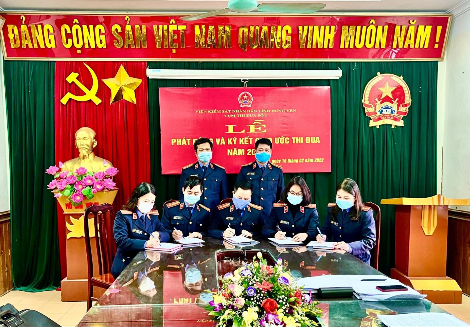 Cụm thi đua số 1 ngành Kiểm sát Hưng Yên tổ chức lễ phát động và ký kết giao ước thi đua năm 2022.