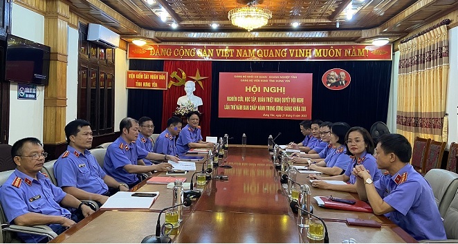 Đảng ủy Viện KSND tỉnh Hưng Yên tổ chức Hội nghị nghiên cứu, học tập, quán triệt Nghị quyết Hội nghị lần thứ năm Ban Chấp hành Trung ương Đảng khóa XIII