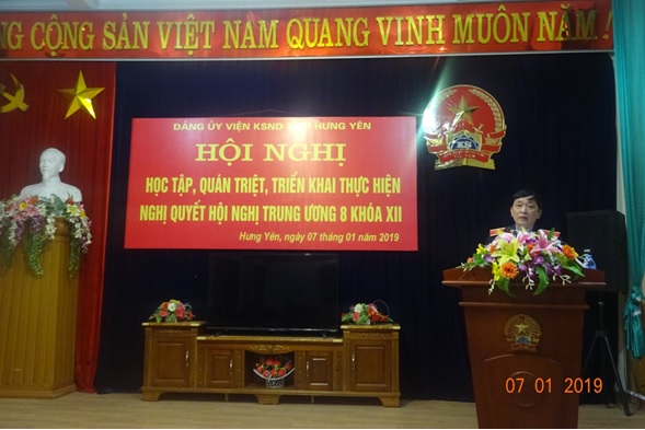VKSND tỉnh Hưng Yên tổ chức hội nghị học tập, quán triệt và triển khai thực hiện Nghị quyết Trung ương 8, khóa XII