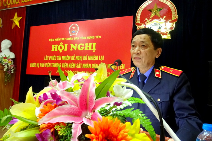 Hội nghị lãnh đạo chủ chốt lấy phiếu tín nhiệm đề nghị bổ nhiệm lại  chức vụ Phó Viện trưởng VKSND tỉnh Hưng Yên