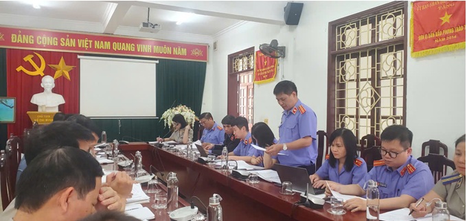 Viện kiểm sát nhân dân khu vực 5 - Hưng Yên công bố Quyết định và triển khai trực tiếp kiểm sát Phòng Thi hành án dân sự khu vực 5 - Hưng Yên