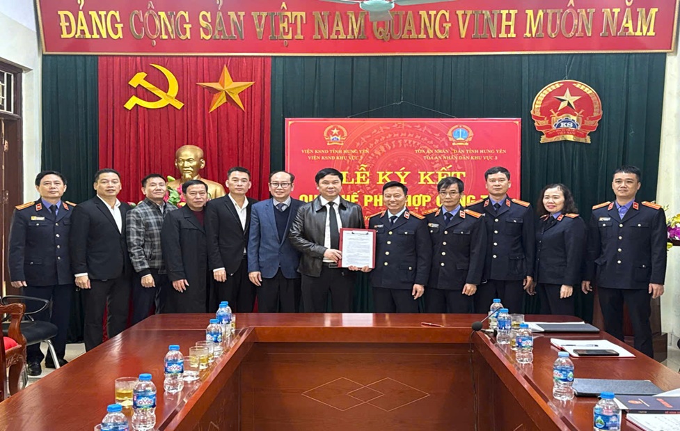 Viện kiểm sát nhân dân và Tòa án nhân dân khu vực 3 – Hưng Yên thống nhất ký kết 03 Quy chế phối hợp, nâng cao chất lượng hoạt động tư pháp