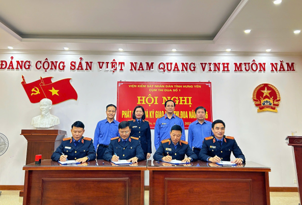 Cụm thi đua số 1 (Viện kiểm sát nhân dân các khu vực 1, 3, 6, 8) thuộc Viện kiểm sát nhân dân tỉnh Hưng Yên tổ chức  Hội nghị Phát động và ký Giao ước thi đua năm 2026 	