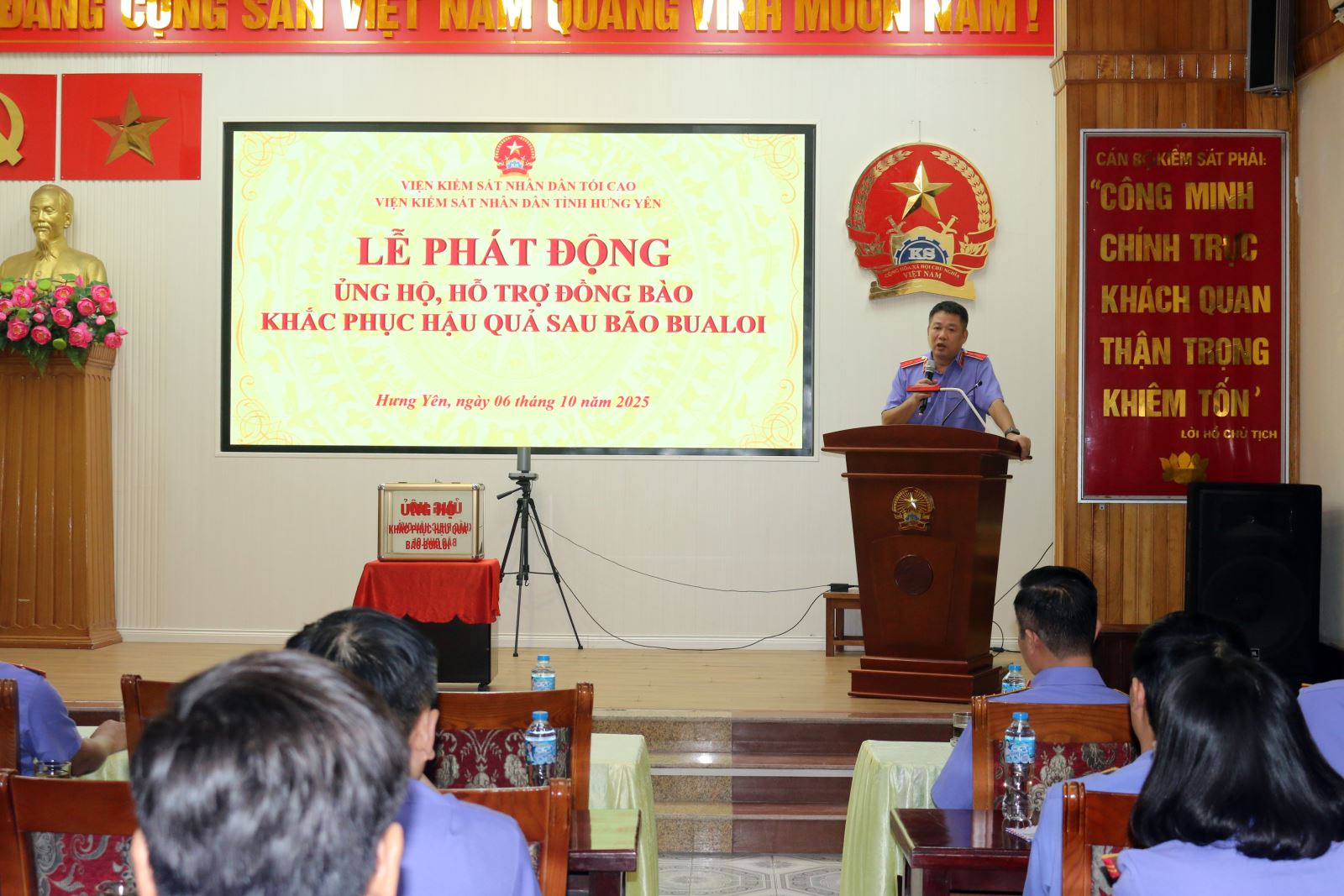 Viện kiểm sát nhân dân tỉnh Hưng Yên phát động ủng hộ, hỗ trợ đồng bào khắc phục hậu quả sau bão Bualoi