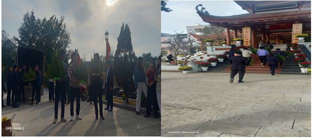 Viện kiểm sát nhân dân khu vực 2- Hưng Yên phối hợp với Đoàn phường Mỹ Hào quét dọn vệ sinh khuôn viên nghĩa trang Liệt Sỹ