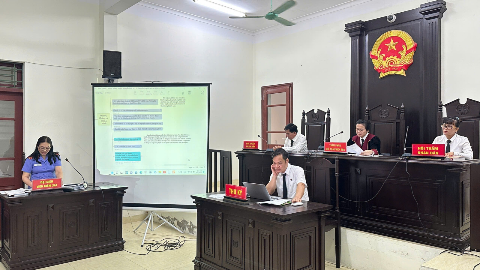 VKS khu vực 7 phối hợp TAND cùng cấp tổ chức phiên tòa hình sự xét xử sơ thẩm trực tuyến rút kinh nghiệm hai cấp 