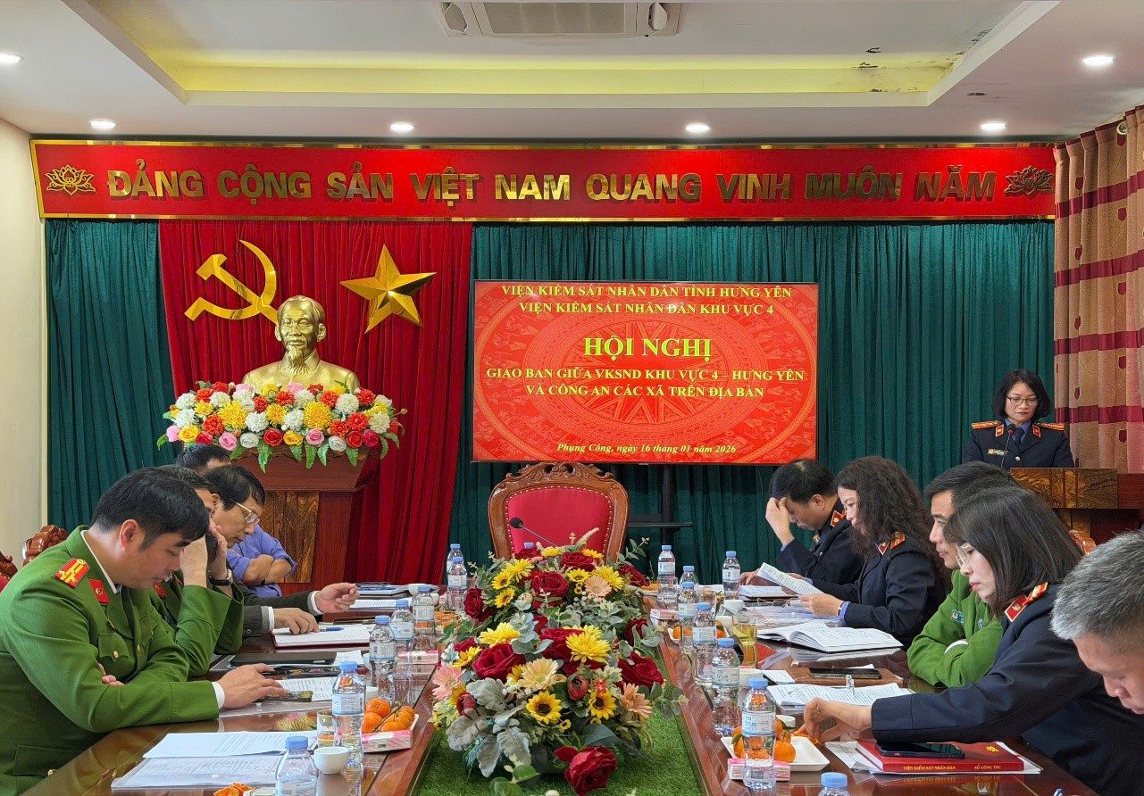 VKSND khu vực 4 - Hưng Yên tổ chức hội nghị giao ban với 7 Công an các xã trên địa bàn