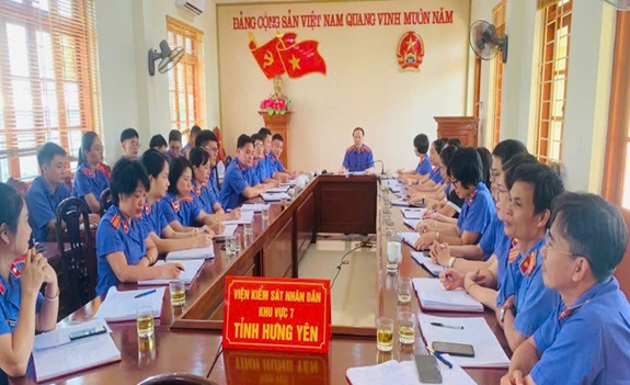 Viện kiểm sát nhân dân khu vực 7 - Hưng Yên tích cực triển khai thực hiện nhiệm vụ công tác sau sáp nhập.