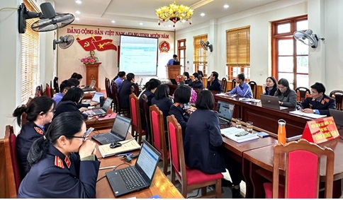 Viện kiểm sát nhân dân khu vực 7, tỉnh Hưng Yên tổ chức Hội nghị tập huấn sử dụng phần mềm quản lý án hình sự