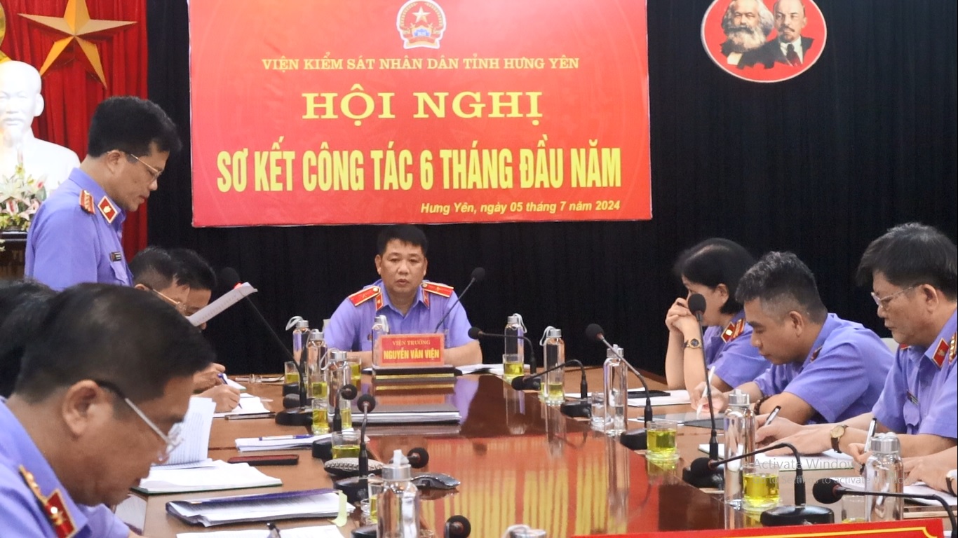 Viện kiểm sát nhân dân tỉnh Hưng Yên tổ chức Hội nghị sơ kết 6 tháng đầu năm 2024.
