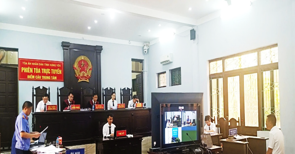 Viện kiểm sát và Tòa án nhân dân tỉnh Hưng Yên phối hợp tổ chức phiên tòa rút kinh nghiệm trực tuyến