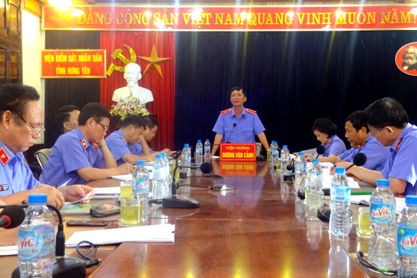 Viện KSND tỉnh Hưng Yên tổ chức phiên họp  giao ban hai cấp kiểm sát tháng 5 năm 2018